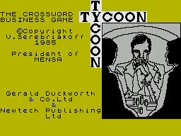 Tycoon - The Crossword Business Game (1985)(Duckworth Educational Computing - Newtech Publishing)
